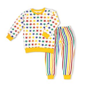 All Over Print Full Sleeve Tops & Trouser Set for Winter Yellow