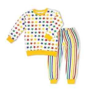 All Over Print Full Sleeve Tops & Trouser Set for Winter Yellow